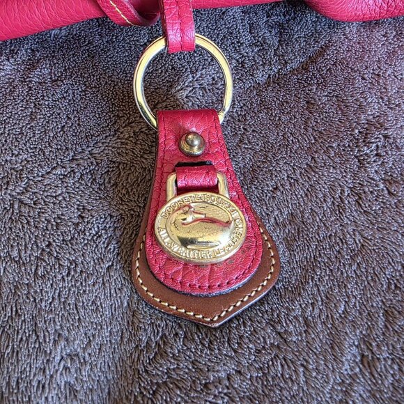 Dooney & Bourke June Bag Red Leather Tote Large R376C Pockets - Picture 3 of 16